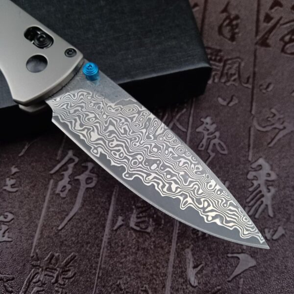 KF084 BENCHMADE Bugout BM535 Titanium Handle Series/Damascus Axis Lock EDC Pocket Knife - Image 13
