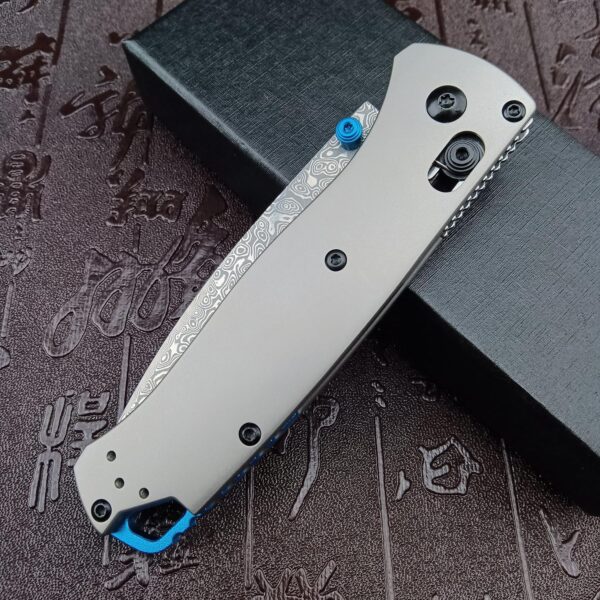 KF084 BENCHMADE Bugout BM535 Titanium Handle Series/Damascus Axis Lock EDC Pocket Knife - Image 10